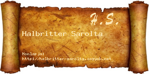 Halbritter Sarolta névjegykártya